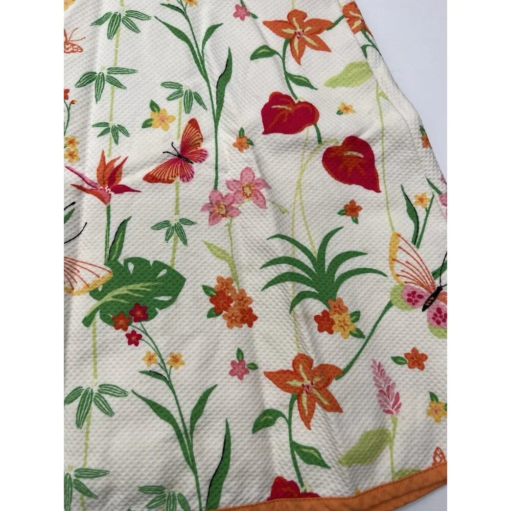 Vintage Gymboree Dress Girls Size 3 Floral‎ Orange Red Butterflies